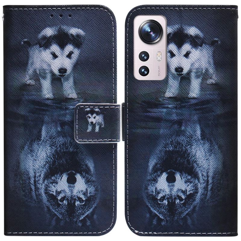 Capa Flip Para Xiaomi 12 Pro Sonho De Cachorrinho