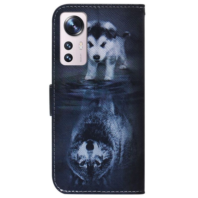 Capa Flip Para Xiaomi 12 Pro Sonho De Cachorrinho