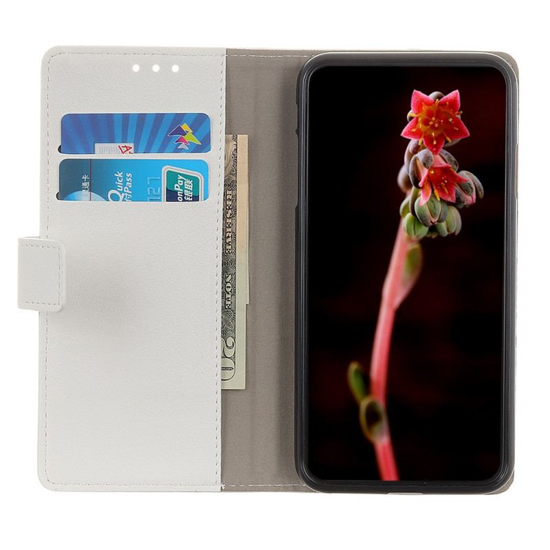 Capa Folio Para Xiaomi 12 Pro Efeito Couro Brilhante Simples