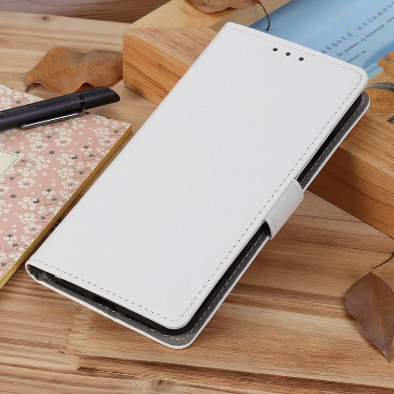 Capa Folio Para Xiaomi 12 Pro Efeito Couro Brilhante Simples