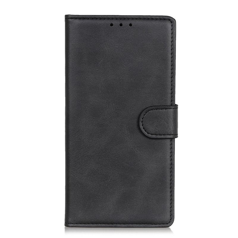 Capa Folio Para Xiaomi 12 Pro Efeito De Couro Fosco Retrô