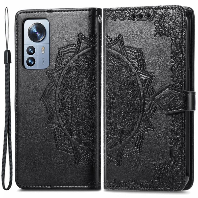 Capa Folio Para Xiaomi 12 Pro Mandala Idade Média