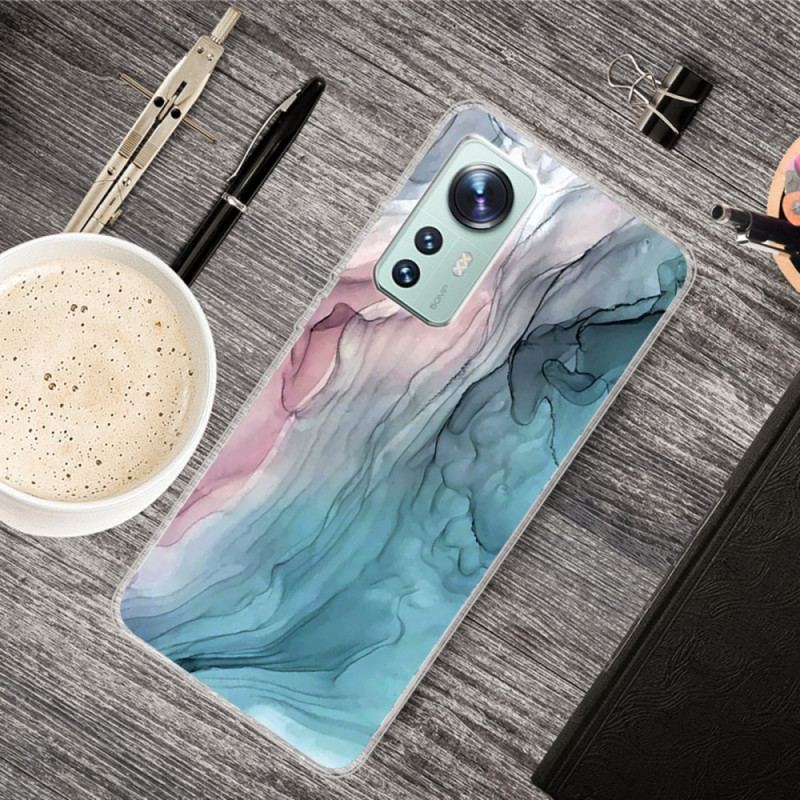 Capa Para Xiaomi 12 Pro Aquarela Mármore Silicone