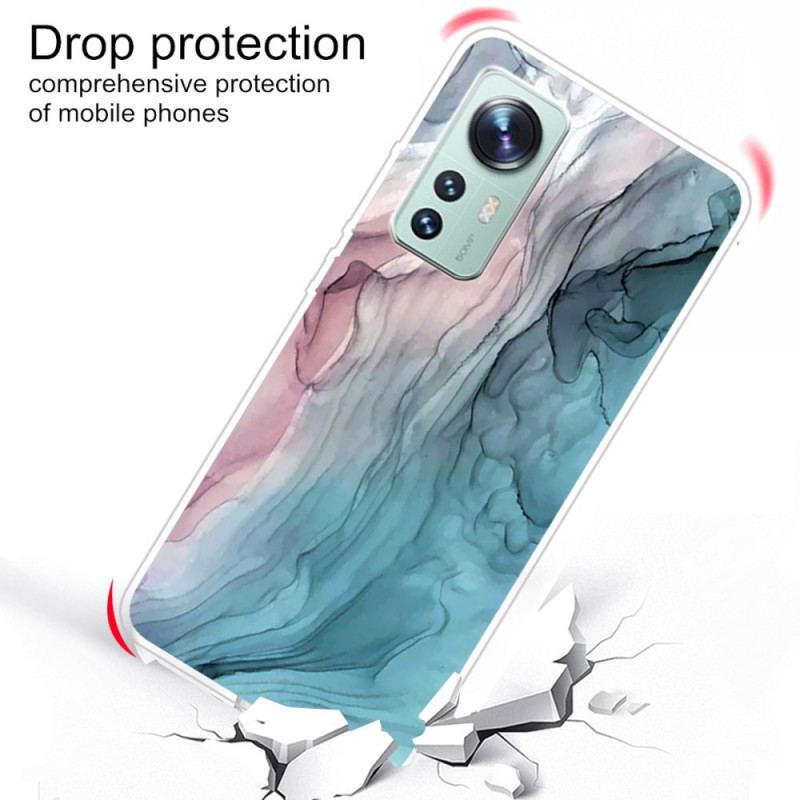 Capa Para Xiaomi 12 Pro Aquarela Mármore Silicone