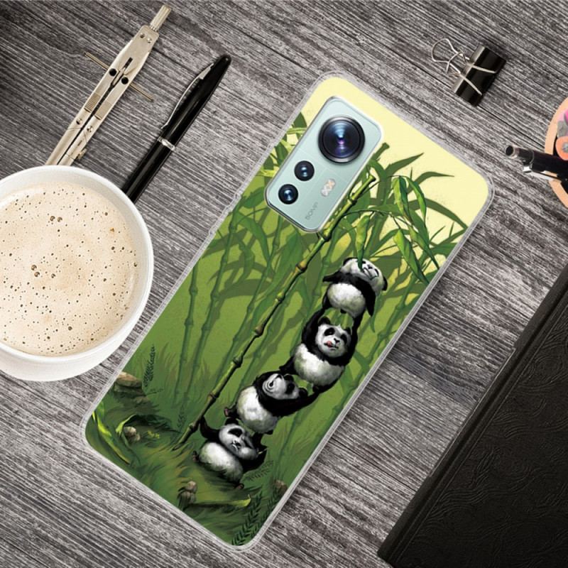 Capa Para Xiaomi 12 Pro Bando De Pandas De Silicone