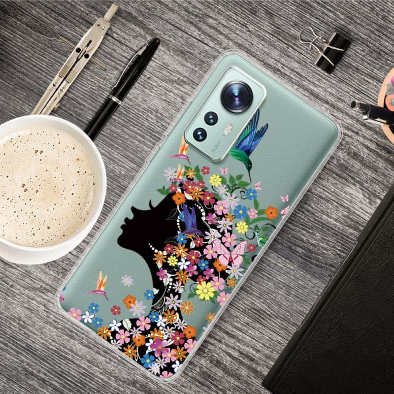 Capa Para Xiaomi 12 Pro Cabeça De Flor De Silicone