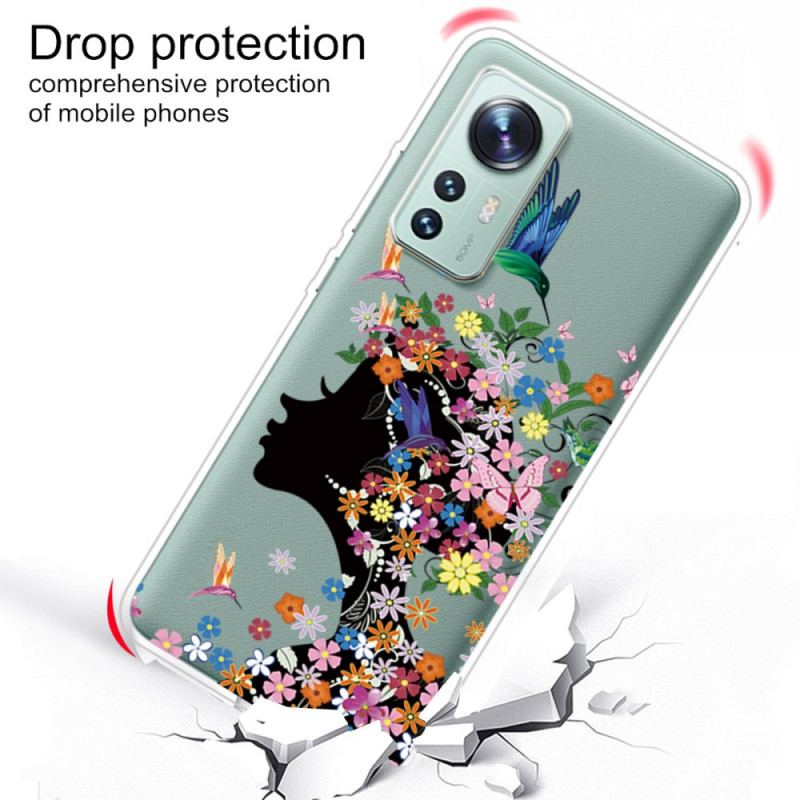 Capa Para Xiaomi 12 Pro Cabeça De Flor De Silicone