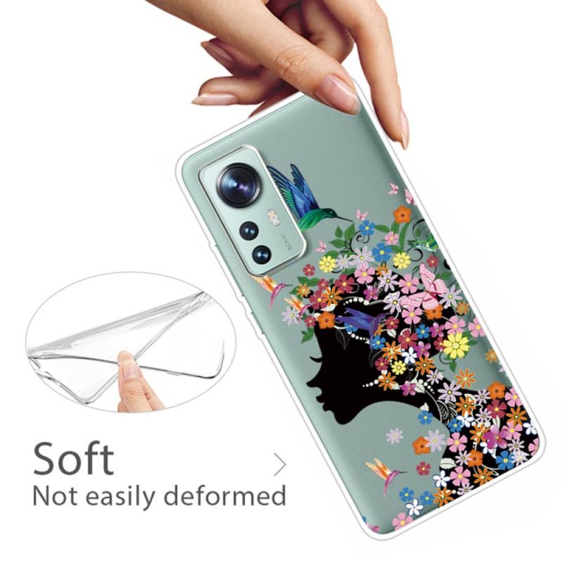 Capa Para Xiaomi 12 Pro Cabeça De Flor De Silicone