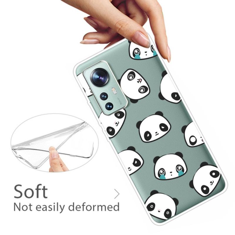 Capa Para Xiaomi 12 Pro Cabeças De Panda