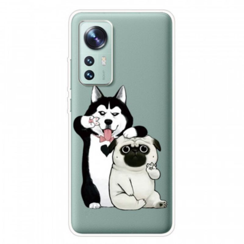 Capa Para Xiaomi 12 Pro Cachorros Engraçados De Silicone