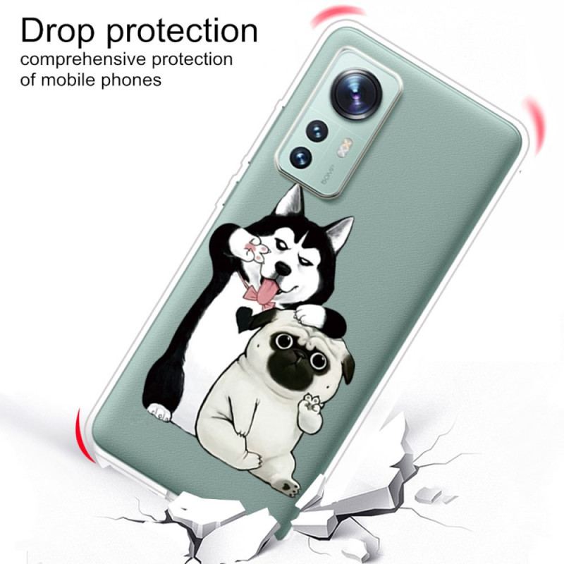 Capa Para Xiaomi 12 Pro Cachorros Engraçados De Silicone