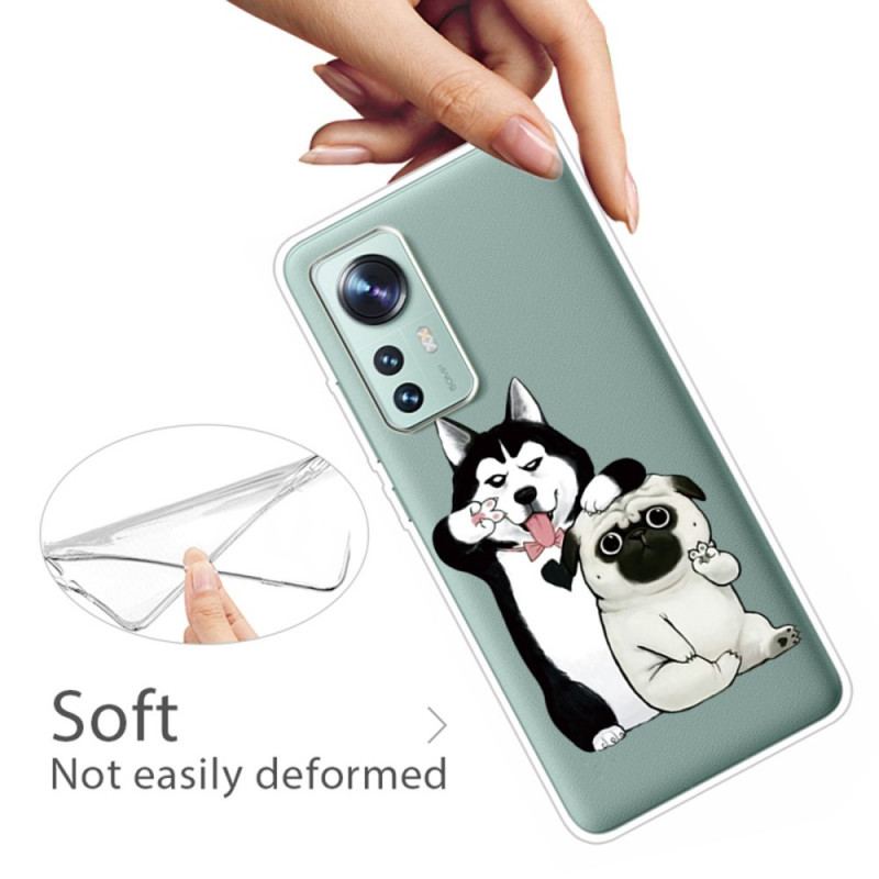 Capa Para Xiaomi 12 Pro Cachorros Engraçados De Silicone