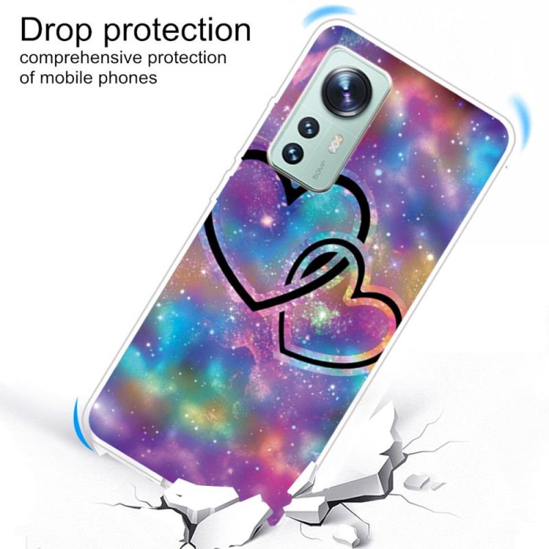 Capa Para Xiaomi 12 Pro Corações De Silicone