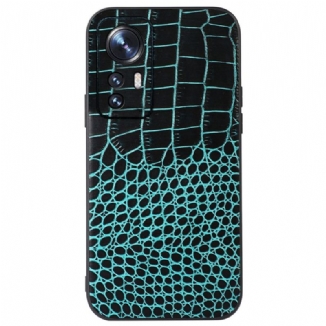 Capa Para Xiaomi 12 Pro Couro Efeito Crocodilo