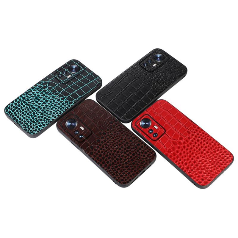 Capa Para Xiaomi 12 Pro Couro Efeito Crocodilo