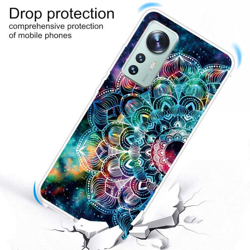 Capa Para Xiaomi 12 Pro Desenho De Mandala De Silicone