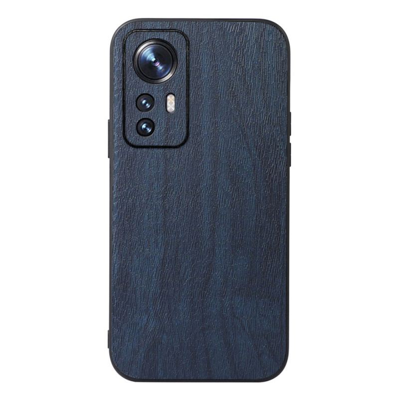 Capa Para Xiaomi 12 Pro Estilo Couro Efeito Madeira