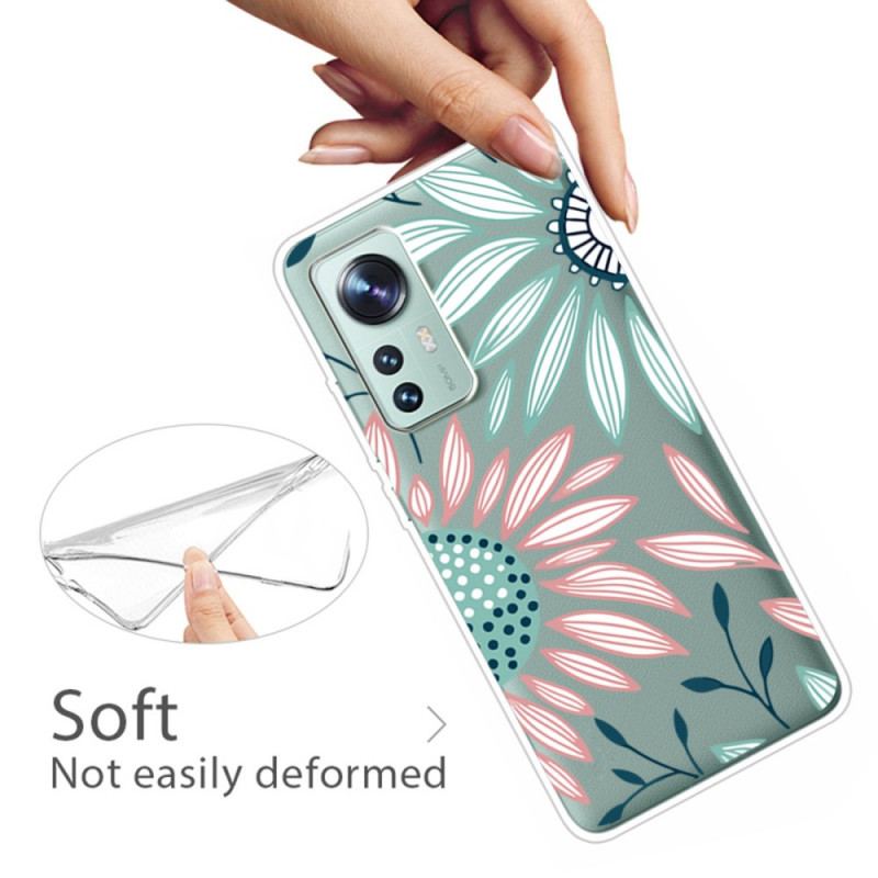 Capa Para Xiaomi 12 Pro Flor De Silicone