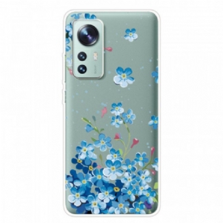 Capa Para Xiaomi 12 Pro Flores Azuis