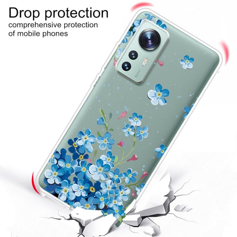 Capa Para Xiaomi 12 Pro Flores Azuis