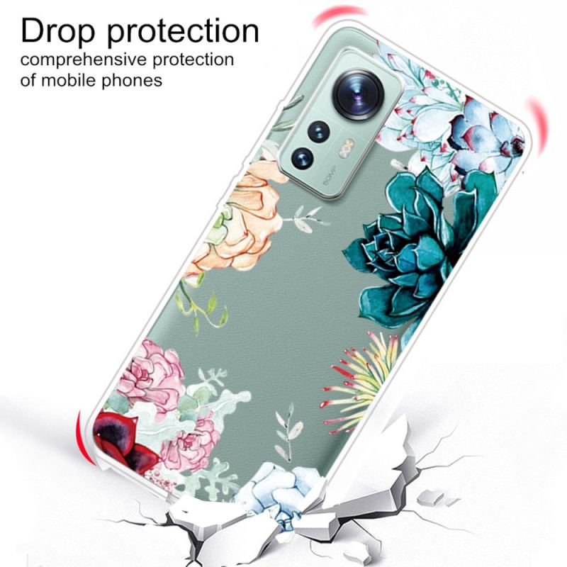 Capa Para Xiaomi 12 Pro Flores Silvestres De Silicone