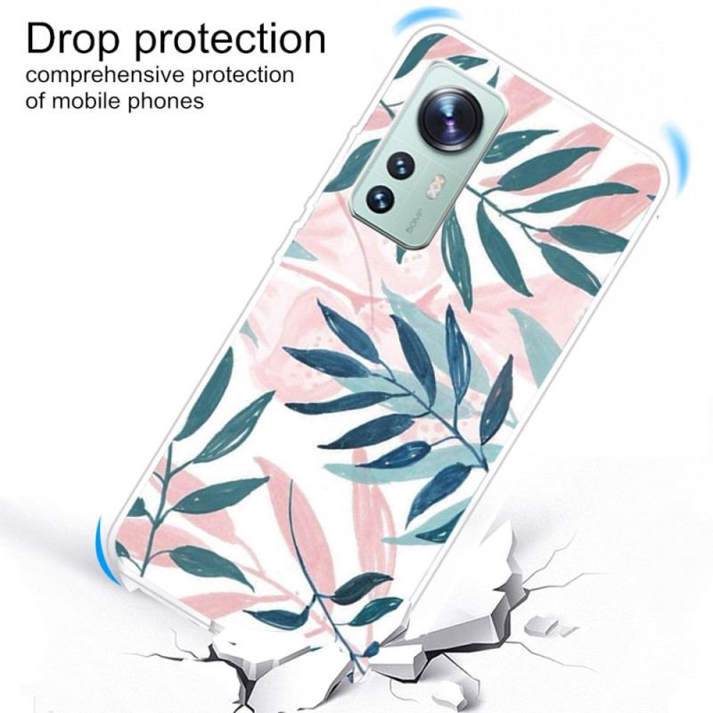 Capa Para Xiaomi 12 Pro Folhas De Silicone