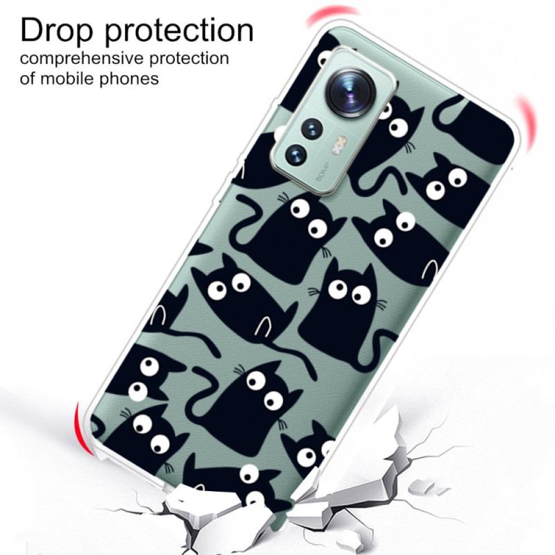 Capa Para Xiaomi 12 Pro Gatos Pequenos De Silicone