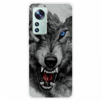 Capa Para Xiaomi 12 Pro Lobo De Silicone