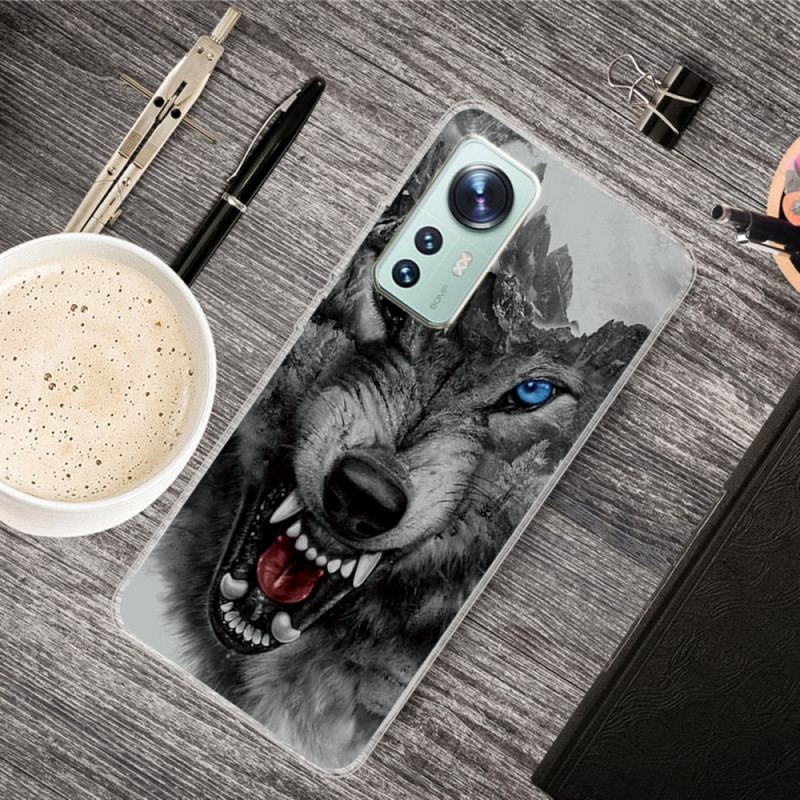 Capa Para Xiaomi 12 Pro Lobo De Silicone