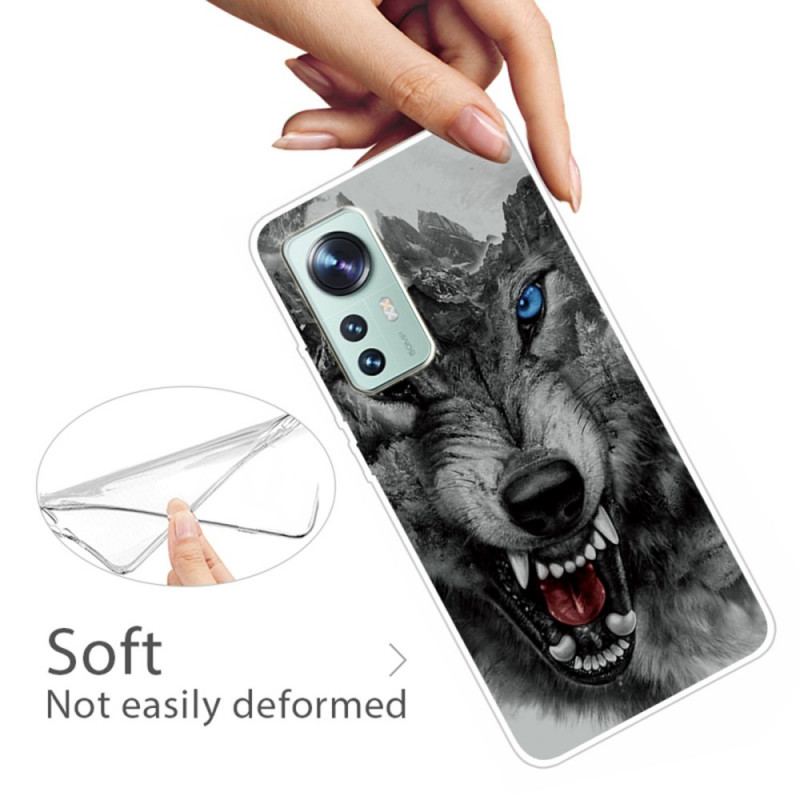 Capa Para Xiaomi 12 Pro Lobo De Silicone