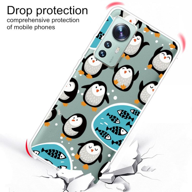 Capa Para Xiaomi 12 Pro Pinguins