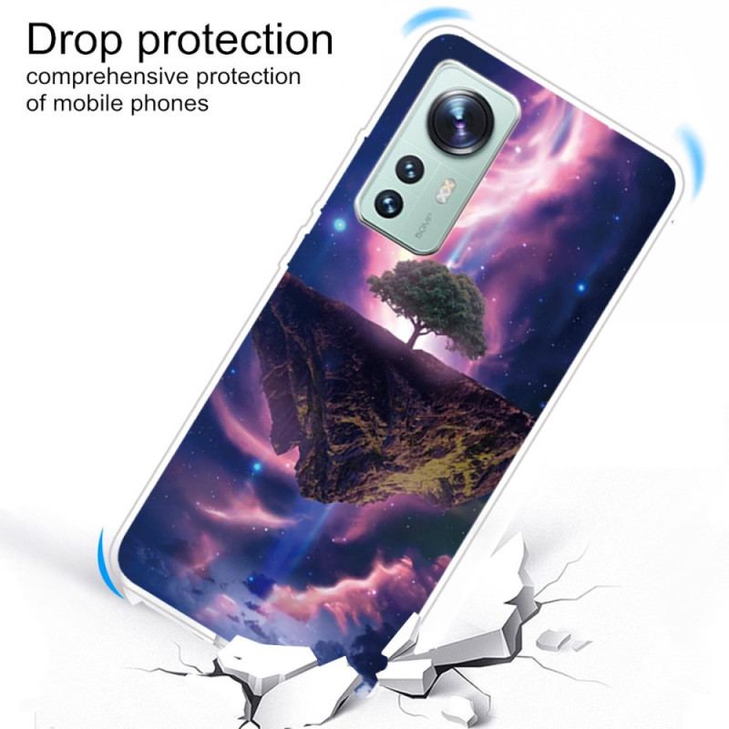 Capa Para Xiaomi 12 Pro Silicone De Árvore Resplandecente