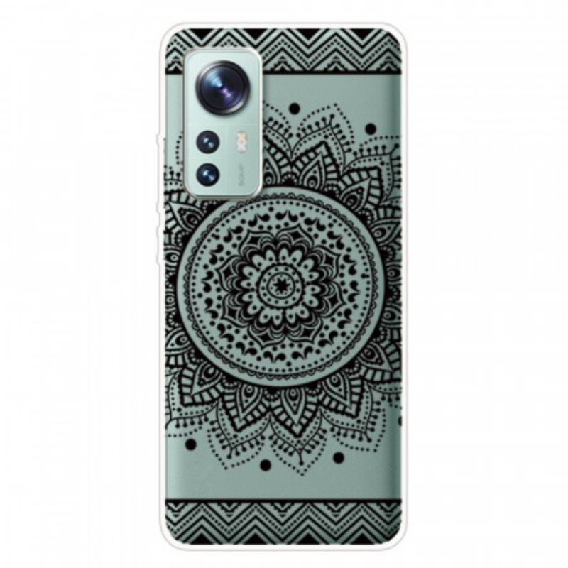 Capa Para Xiaomi 12 Pro Silicone Mandala Preto