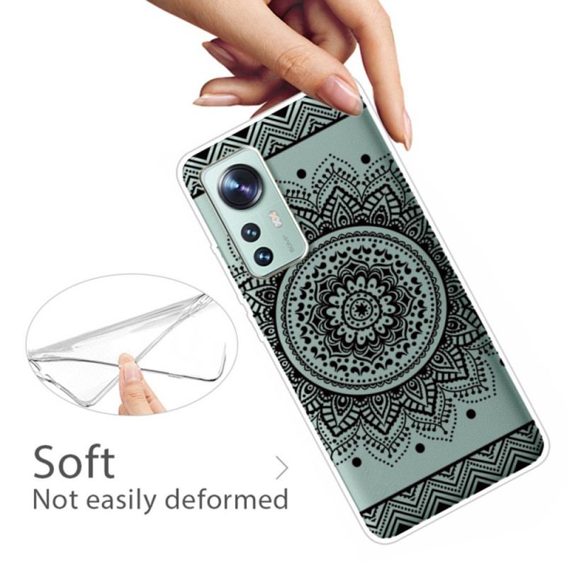 Capa Para Xiaomi 12 Pro Silicone Mandala Preto