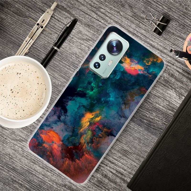 Capa Para Xiaomi 12 Pro Silicone Nuvem Colorida