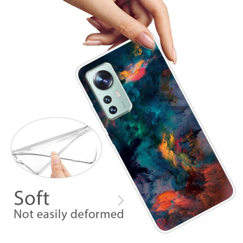 Capa Para Xiaomi 12 Pro Silicone Nuvem Colorida