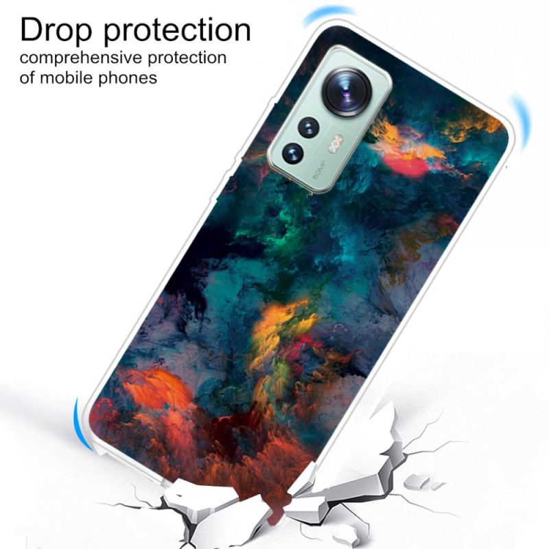 Capa Para Xiaomi 12 Pro Silicone Nuvem Colorida