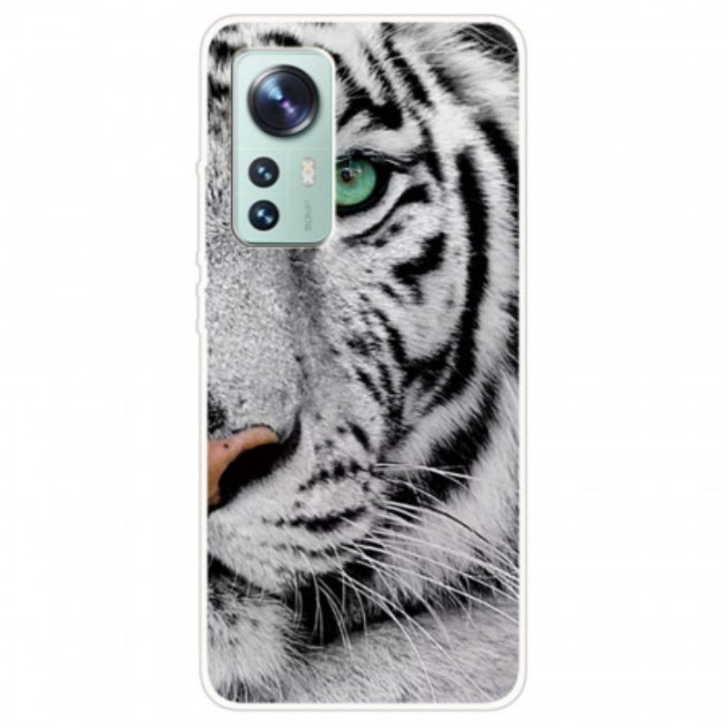 Capa Para Xiaomi 12 Pro Tigre Branco