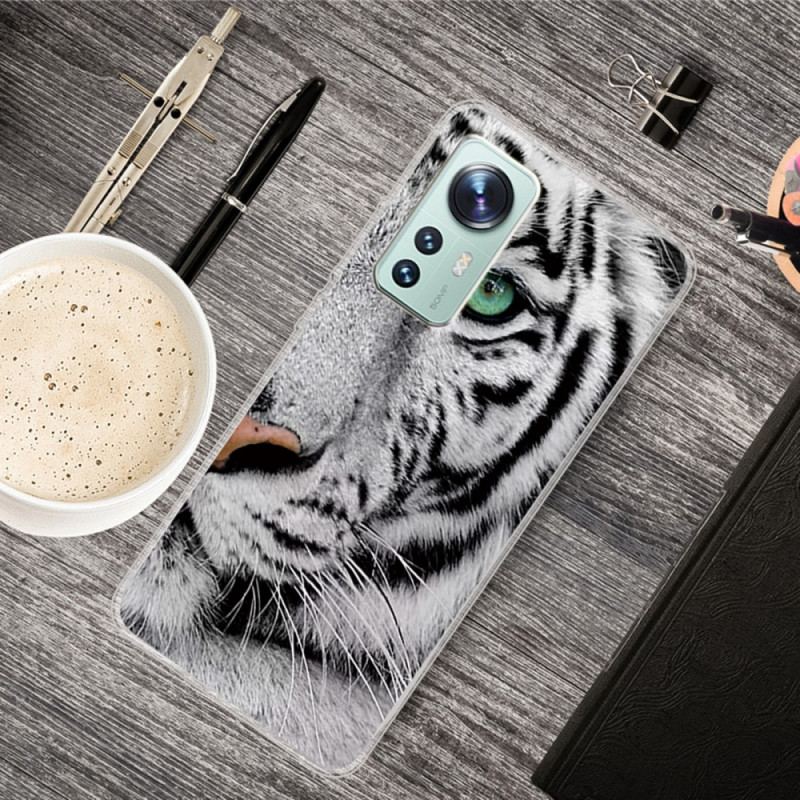 Capa Para Xiaomi 12 Pro Tigre Branco