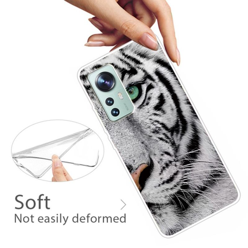 Capa Para Xiaomi 12 Pro Tigre Branco