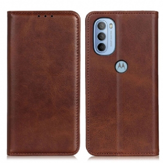 Capa De Celular Para Moto G41 / G31 Flip Couro Rachado De Lichia