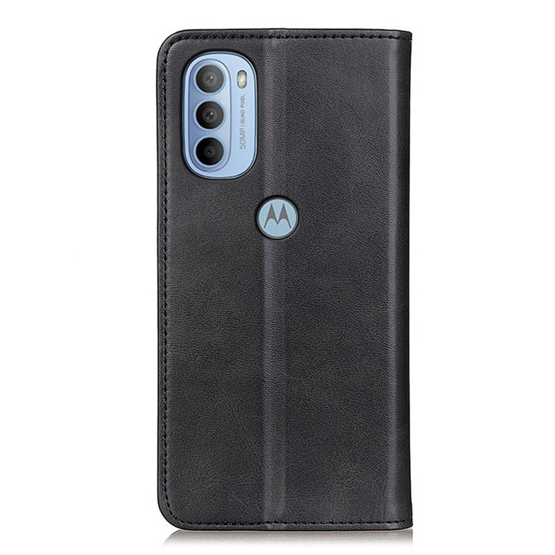 Capa De Celular Para Moto G41 / G31 Flip Couro Rachado De Lichia