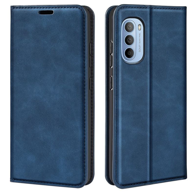 Capa De Celular Para Moto G41 / G31 Flip Efeito Couro Macio Seda