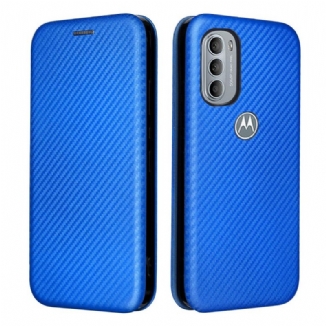 Capa De Celular Para Moto G41 / G31 Flip Silicone Carbono