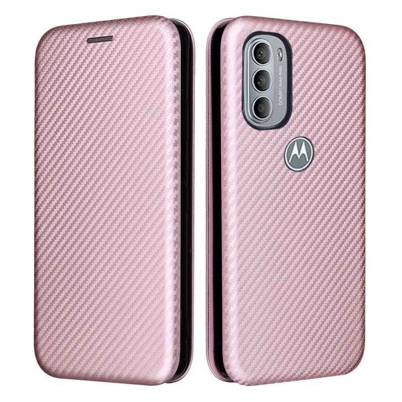 Capa De Celular Para Moto G41 / G31 Flip Silicone Carbono