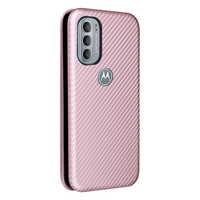 Capa De Celular Para Moto G41 / G31 Flip Silicone Carbono