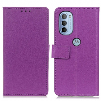 Capa De Couro Para Moto G41 / G31 Efeito Couro Simples