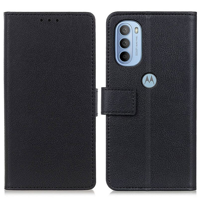 Capa De Couro Para Moto G41 / G31 Efeito Couro Simples