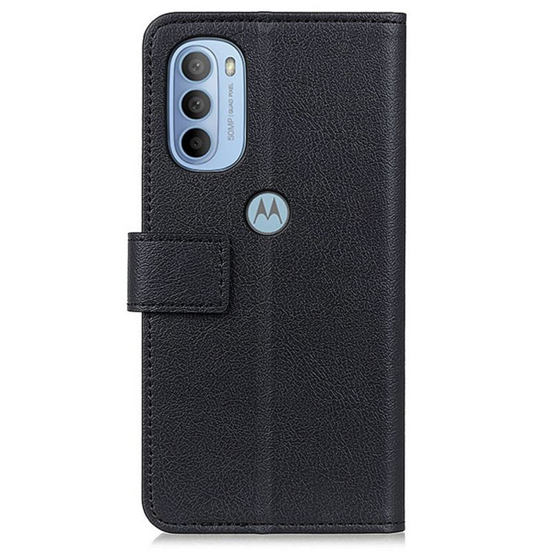 Capa De Couro Para Moto G41 / G31 Efeito Couro Simples