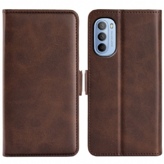 Capa De Couro Para Moto G41 / G31 Flip Aba Dupla